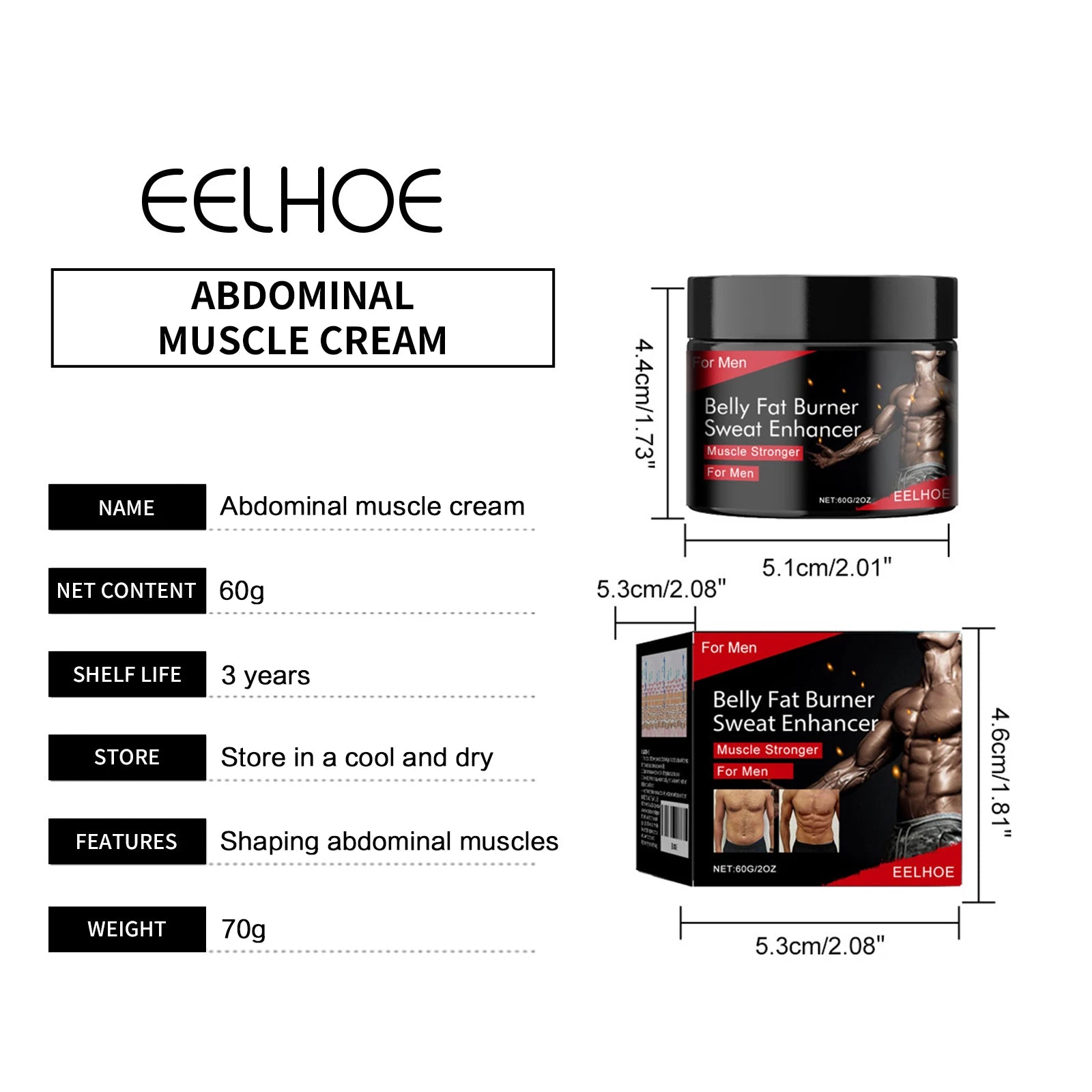 Men’s Sculpting Ab Cream – Thermogenic Fat Reduction & Sweat Booster