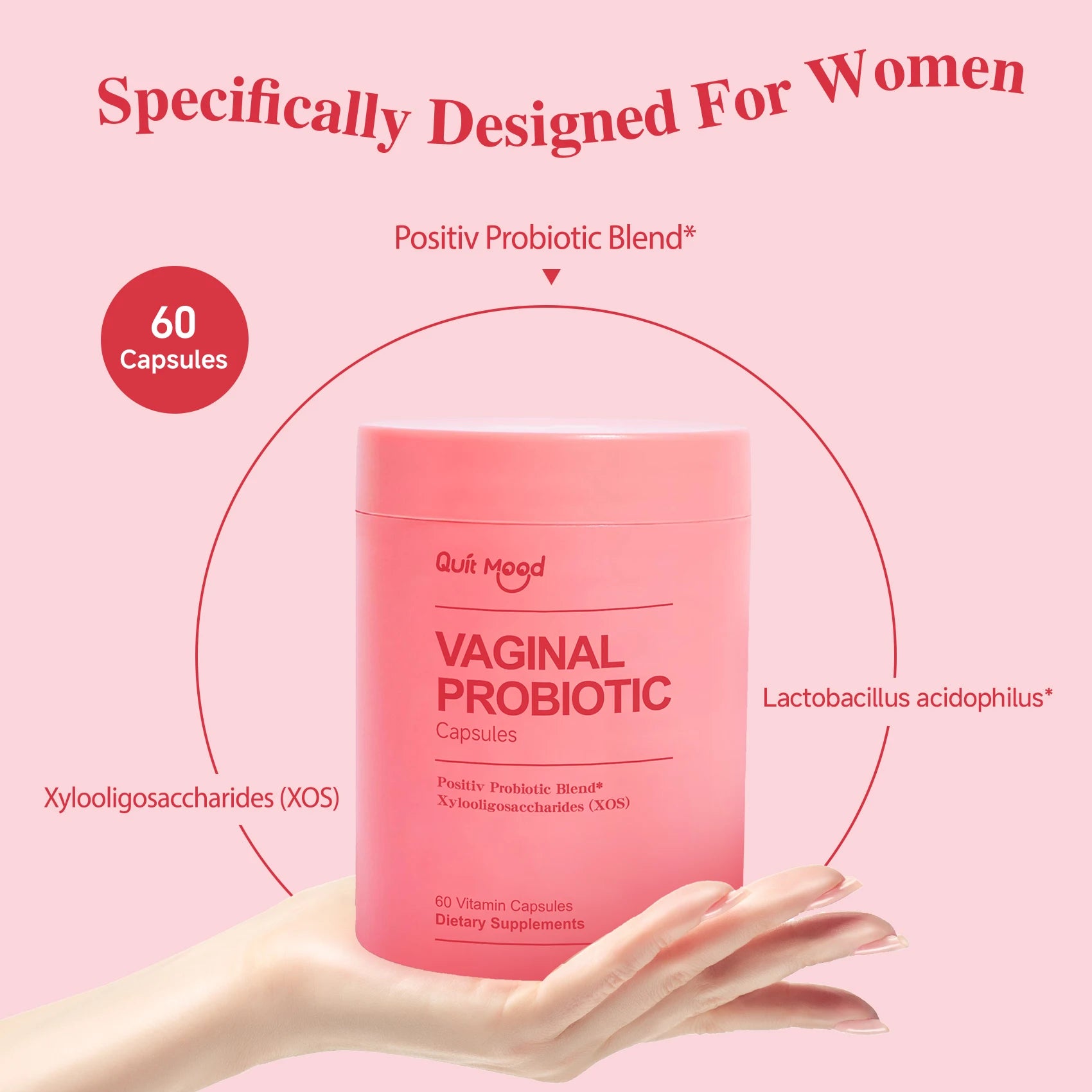 Quit Mood Women’s Probiotic – PH Balance & Lactobacillus Blend Supplement