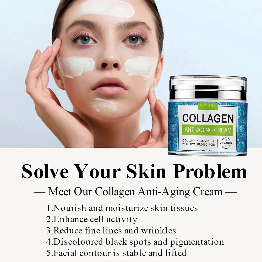 ENVISHA Collagen & Hyaluronic Acid Face Cream – Anti-Aging Moisturizer