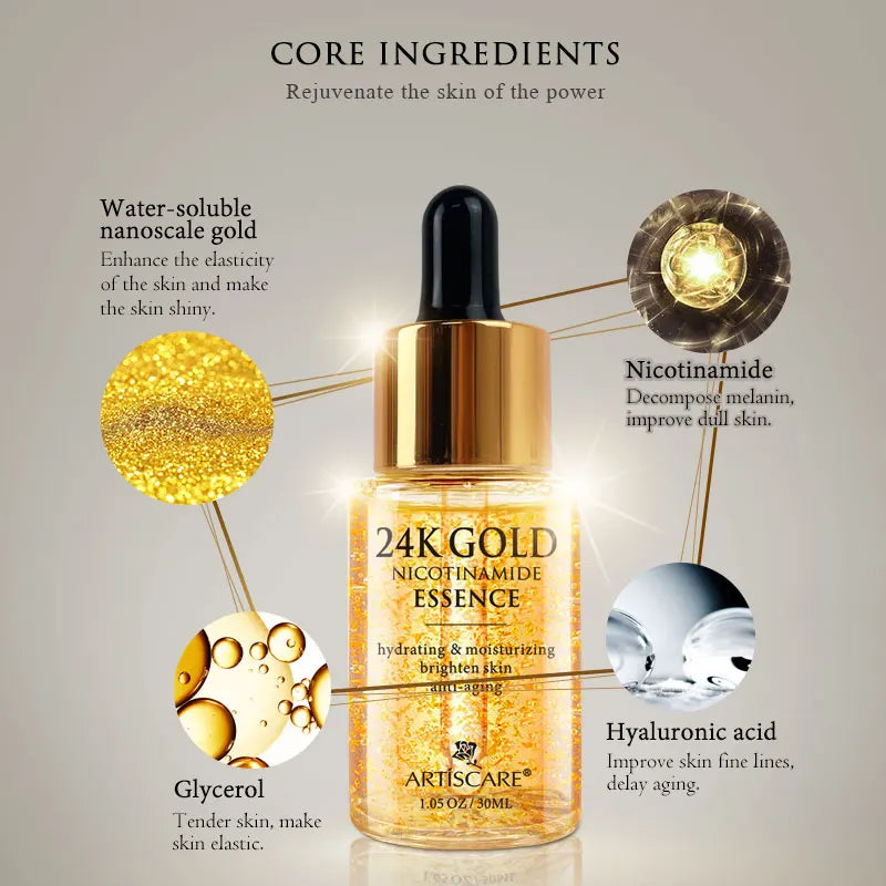 ARTISCARE 24K Gold Serum Set – 3pcs Hydrating & Eye Care Kit