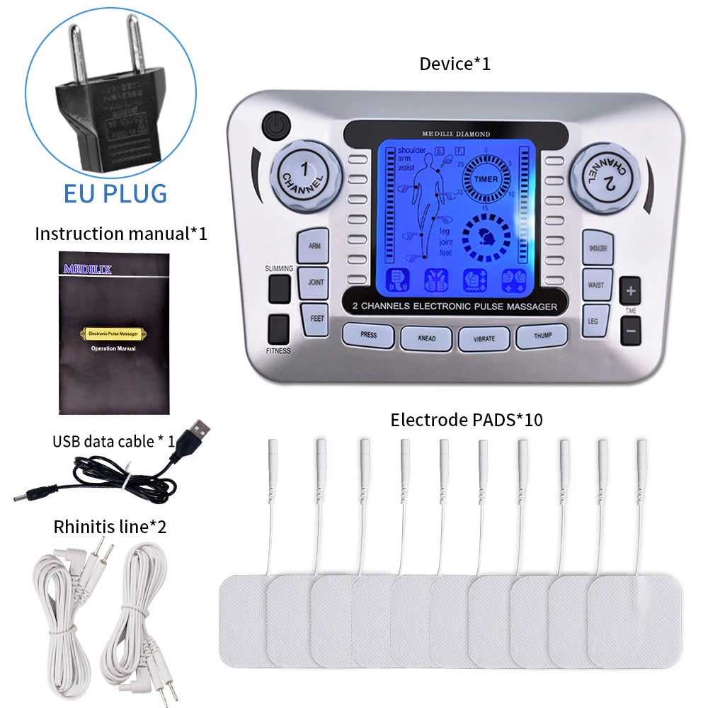 TENS & EMS Acupuncture Pulse Massager – Physiotherapy Slimming Machine