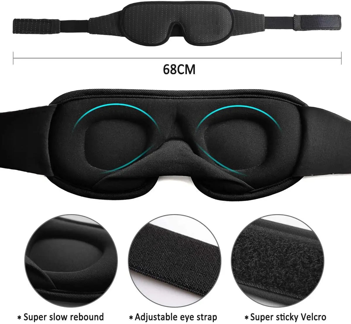 3D Padded Sleep Eye Mask Blindfold