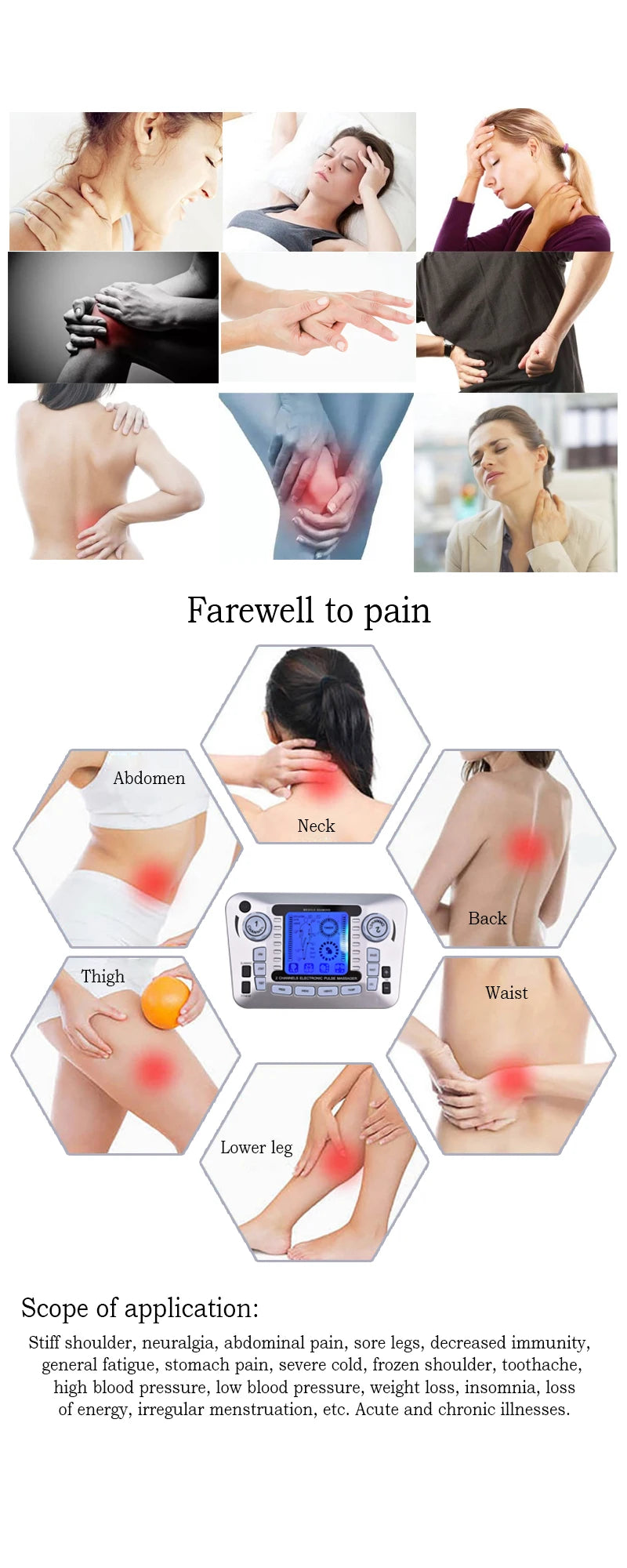 TENS & EMS Pulse Therapy Massager – Physiotherapy Slimming Machine