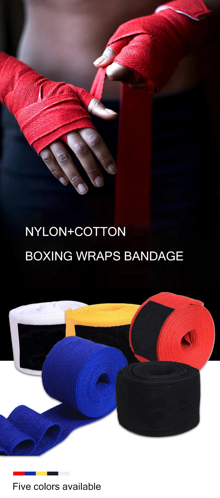 Boxing Hand Wraps – 2PCS Cotton Training Bands