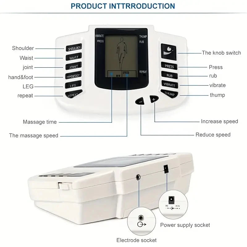 Electrostimulator Physiotherapy TENS Machine – 12-Mode EMS Pulse Acupuncture Massager