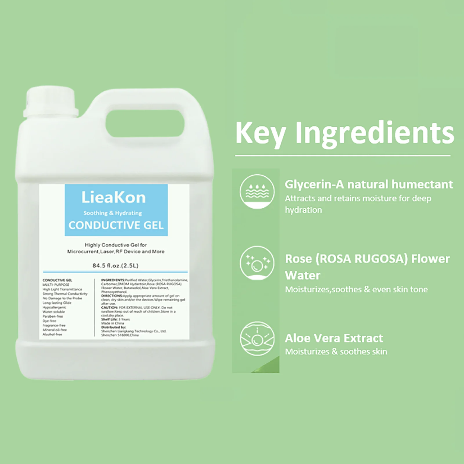 2.5L RF & Cavitation Clear Contact Gel – Face & Body Care