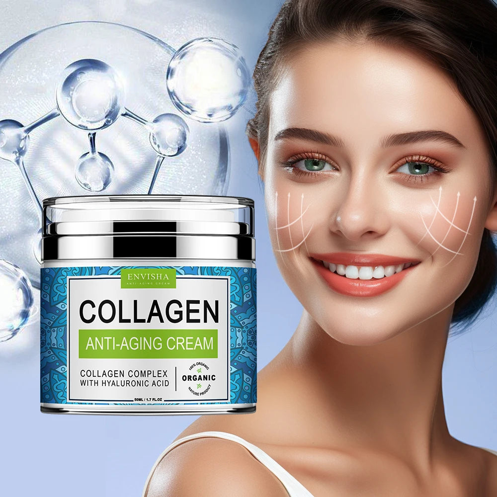 ENVISHA Collagen & Hyaluronic Acid Face Cream – Anti-Aging Moisturizer
