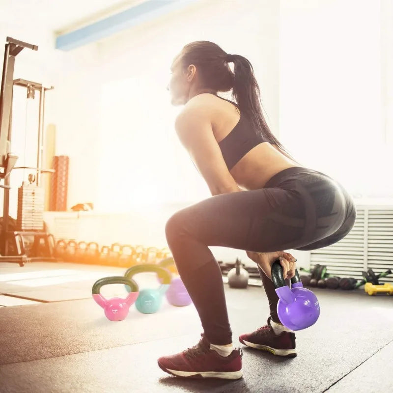 Yes4All Vinyl Coated Kettlebell Set – Full Body Workout & Strength Training
