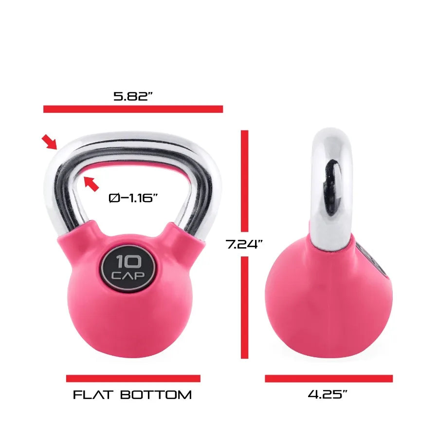Rubber Coated Kettlebell 10lb Single
