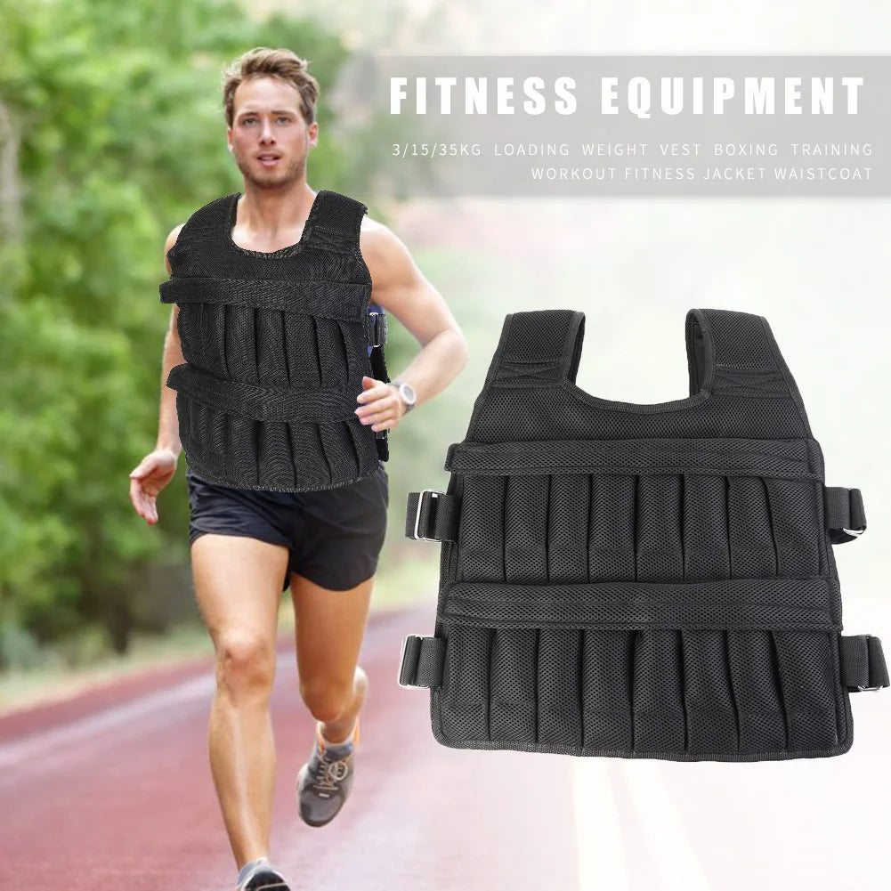 Adjustable Weight Vest Jacket – 3kg to 50kg Fitness Training Gear