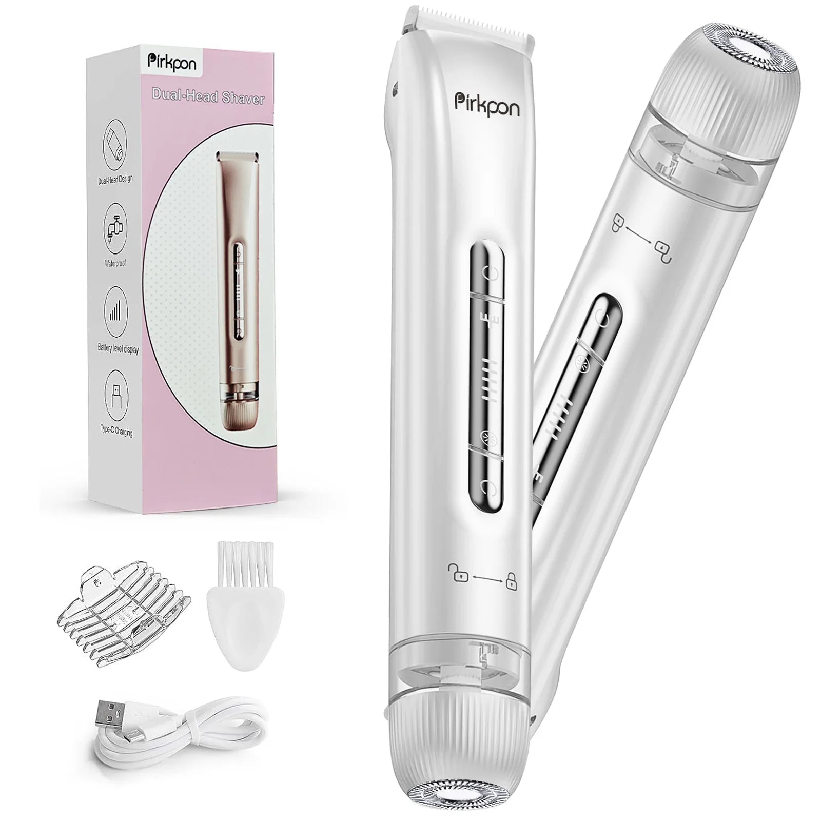 Rechargeable Dual-Head Women’s Shaver – Waterproof & Painless