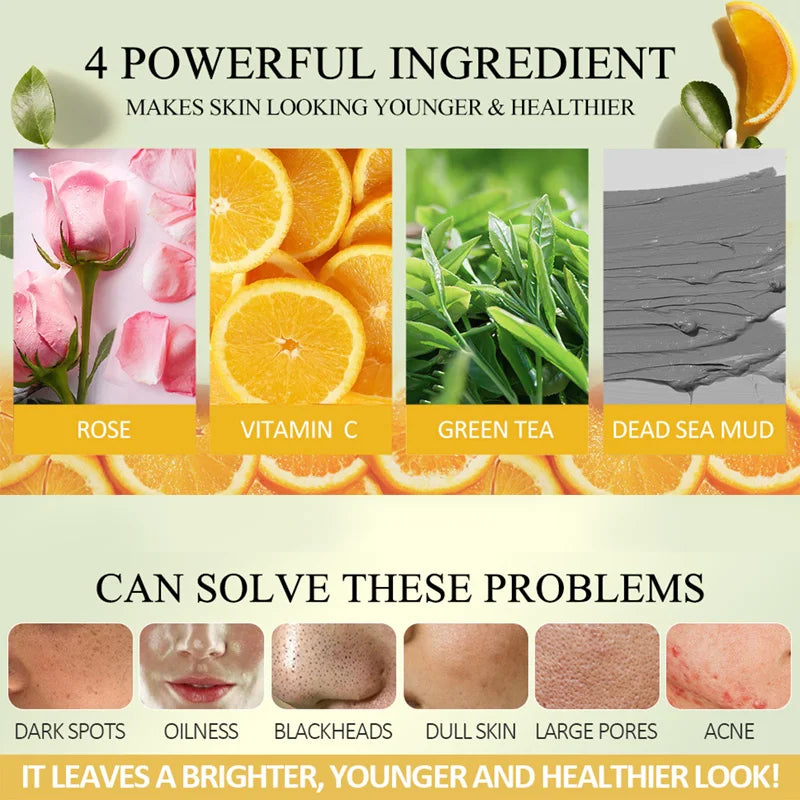 4-Pc Clay Facial Mask Set – Deep Cleansing & Moisturizing (320g)