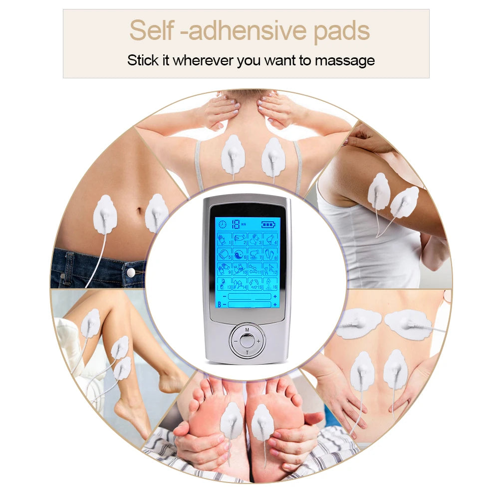 TENS & EMS Muscle Stimulator – 16-Mode Dual Channel Pulse Therapy Device