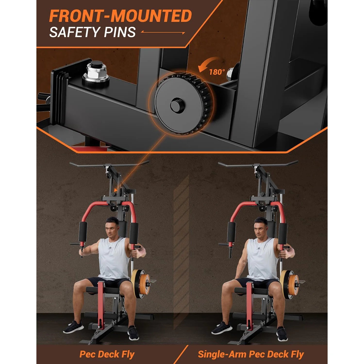 Home Gym Machine with Pulley System & Leg Press