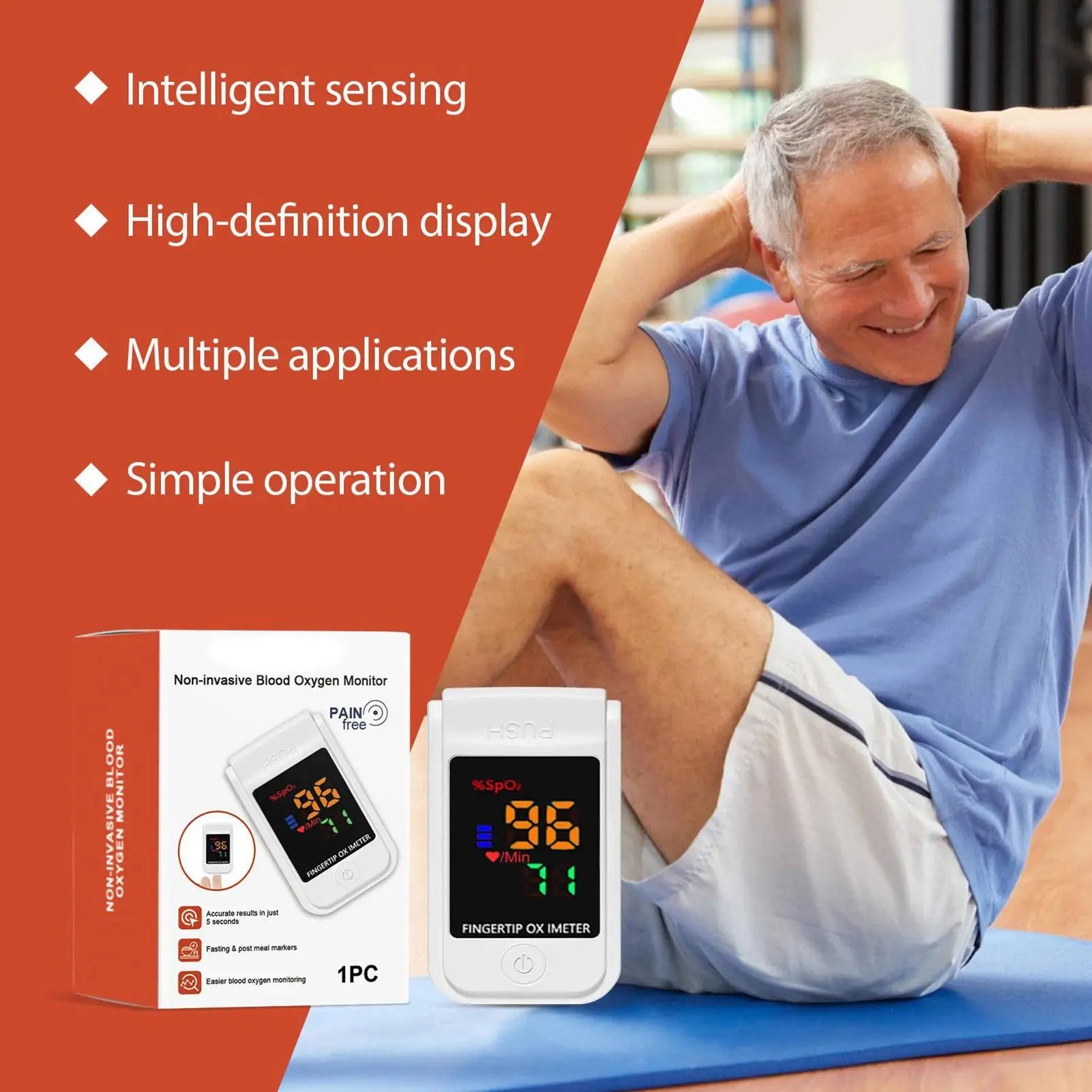 Portable Fingertip Pulse Oximeter Device