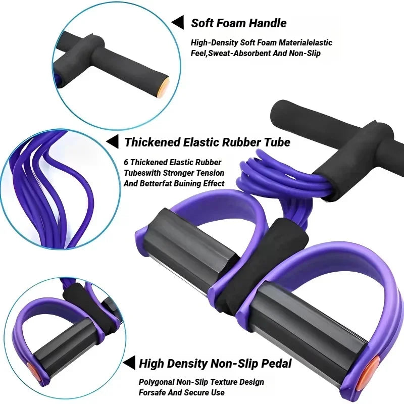 Four-Tube Pedal Tensioner Elastic Band Fitness Equipment