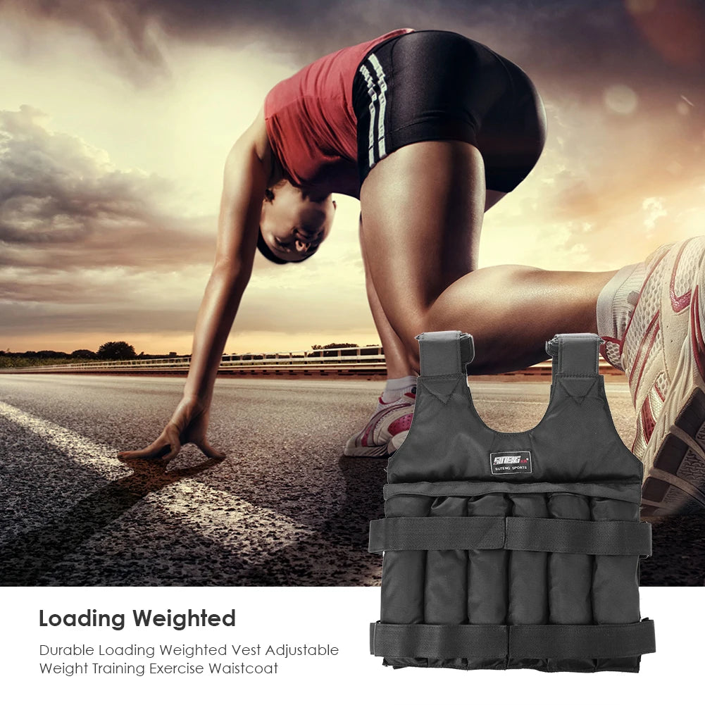 Adjustable Weight Vest Jacket – 3kg to 50kg Fitness Training Gear