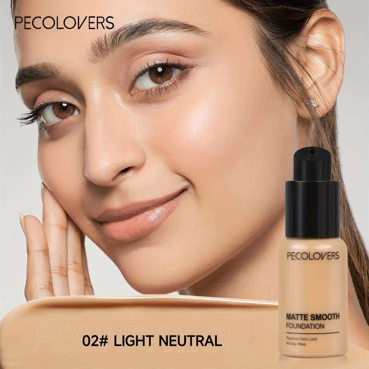 PECOLOVERS Matte Liquid Foundation – Full Coverage & Oil Control