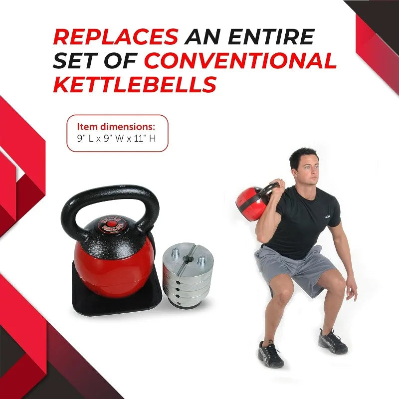 Stamina X Versa-Bell – 36 lbs Adjustable Kettlebell with Smart App