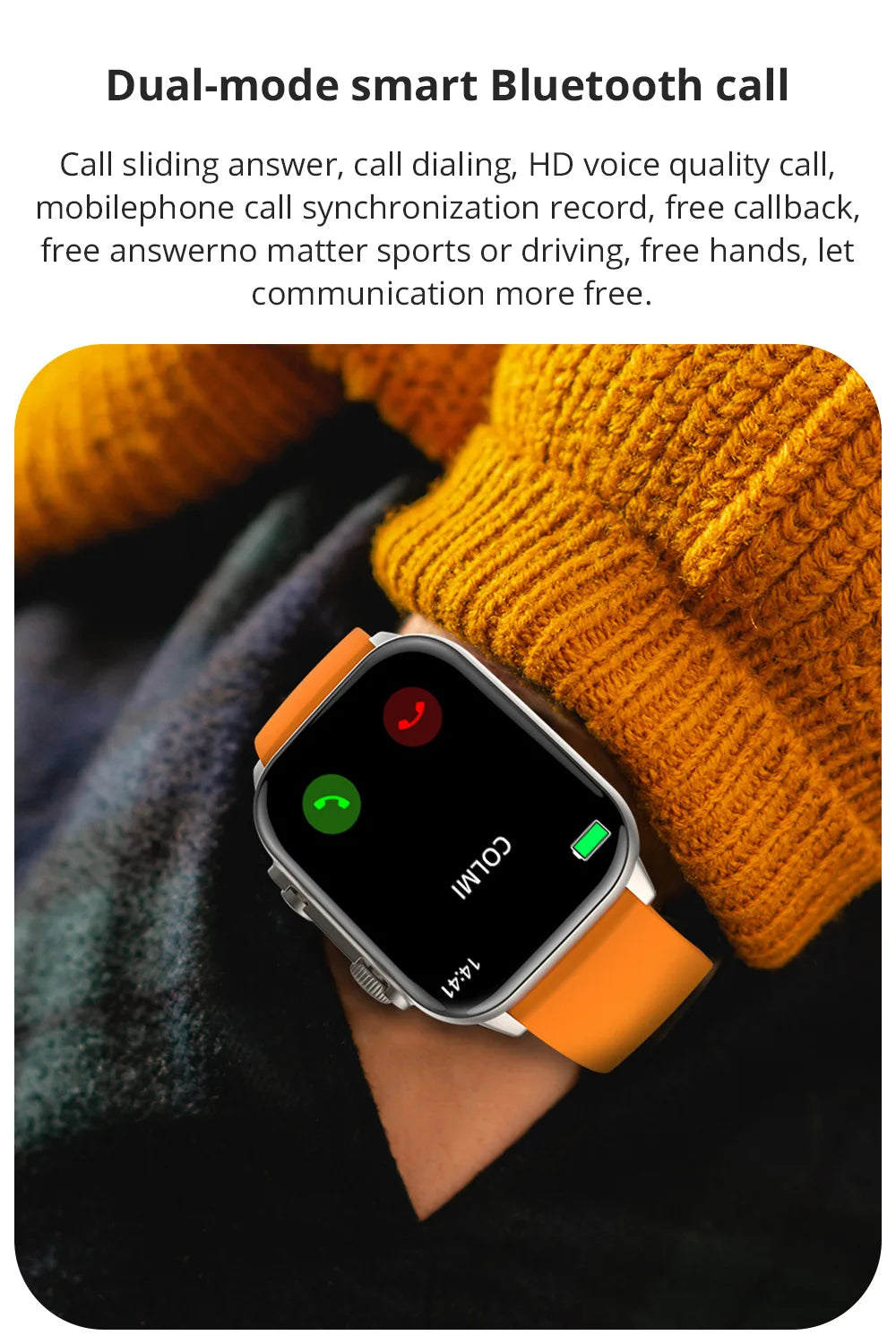 C81 Sports Smartwatch 2.0" AMOLED Bluetooth Call