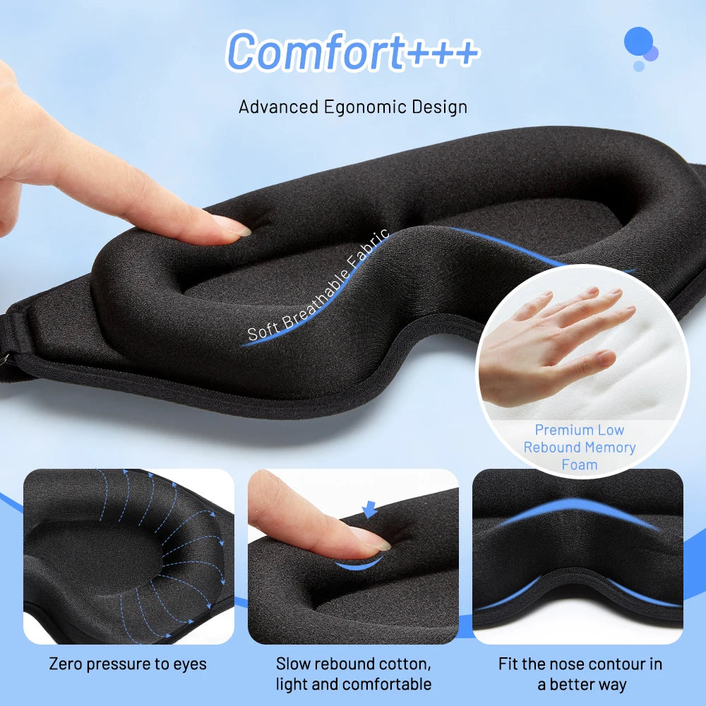 3D Memory Foam Sleep Mask Light Blockout