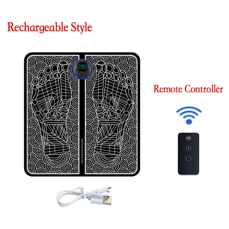 Remote EMS Foot Massager Pad – Portable Electric Circulation & Pain Relief Mat