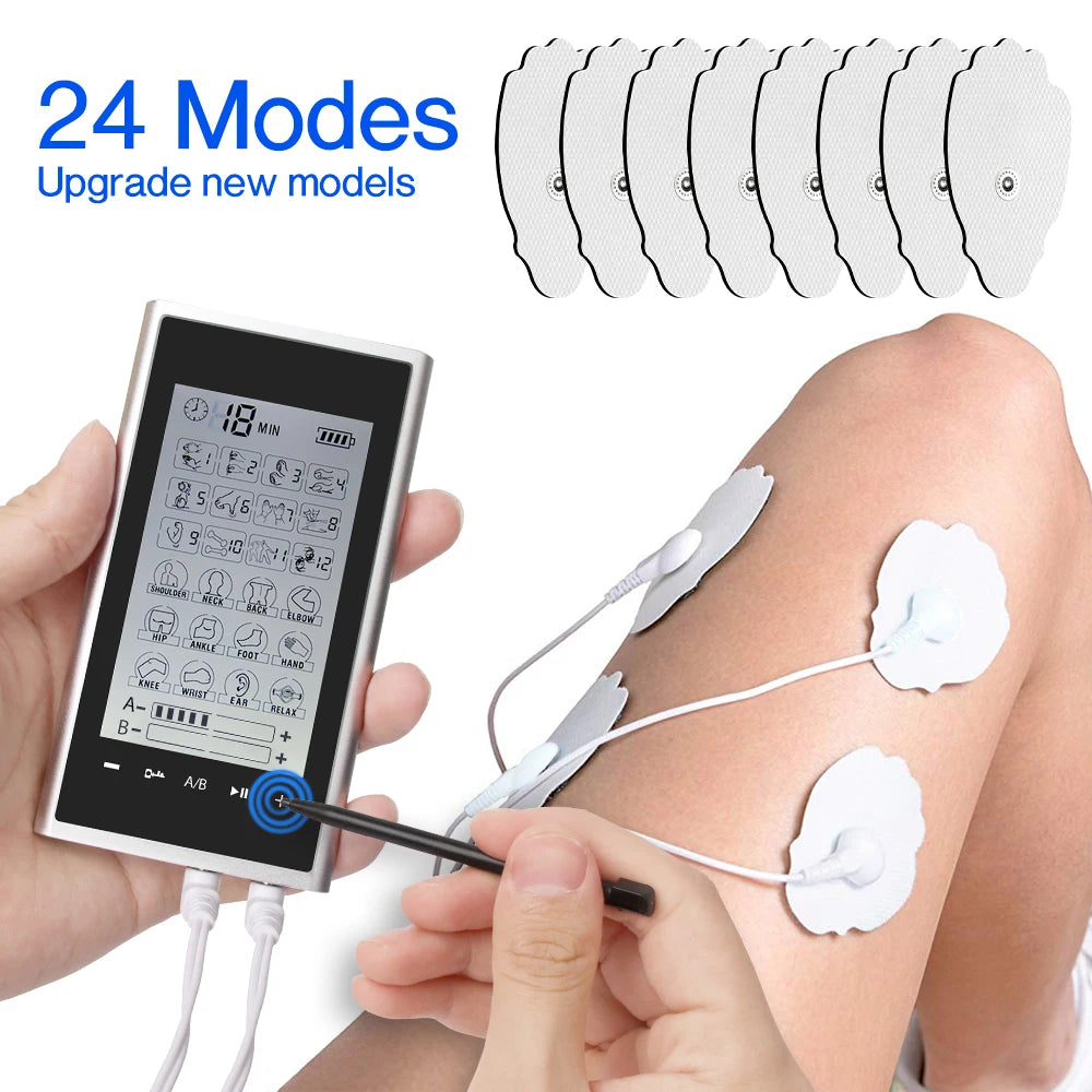 TENS & EMS Muscle Stimulator – 24-Mode Digital Therapy Slimming Machine