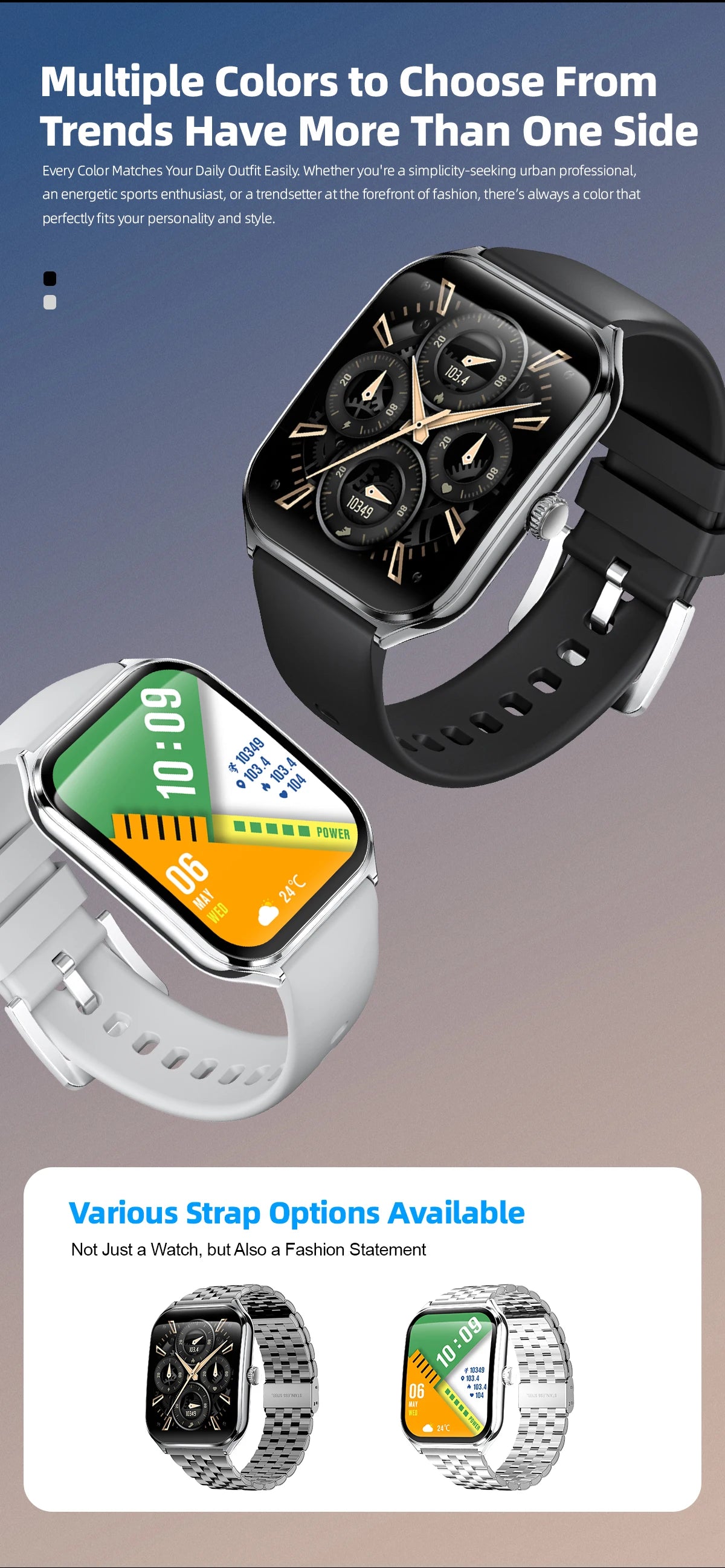 Ultra-Thin 1.96" AMOLED Smartwatch with Call Reminder