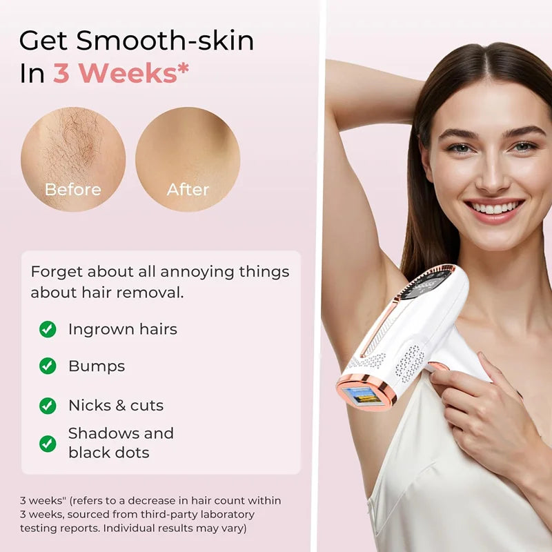 Permanent IPL Laser Hair Removal & Epilator Device