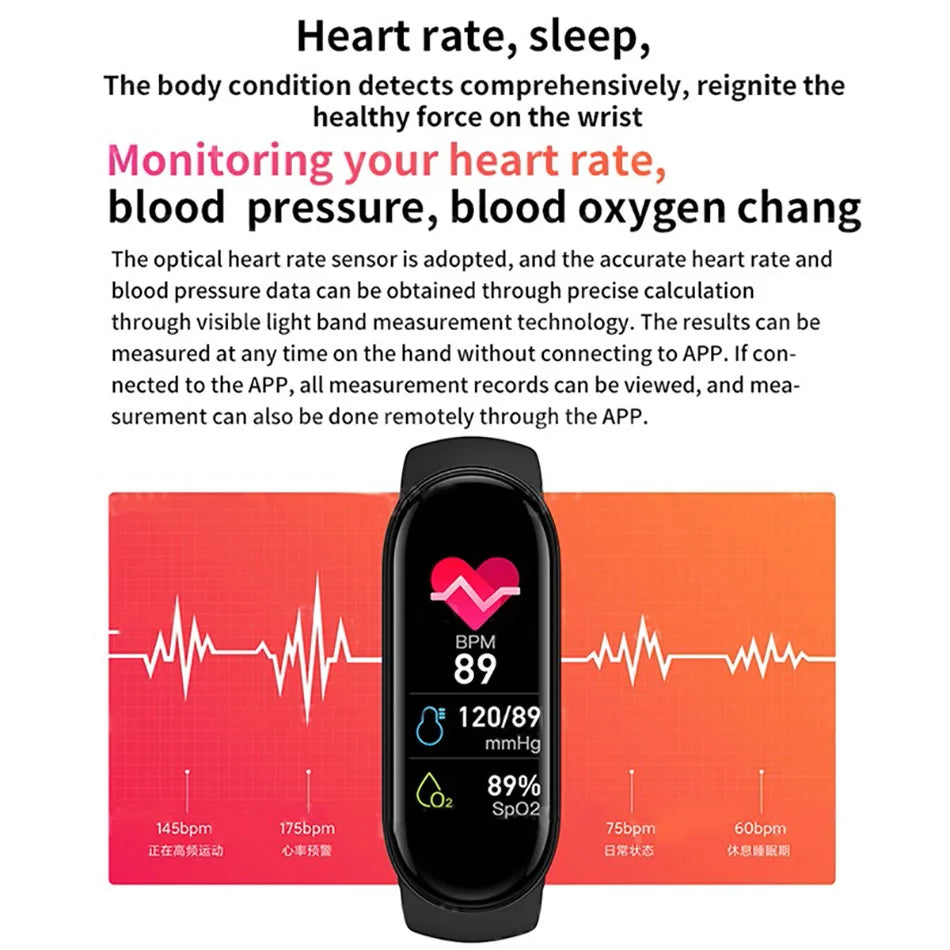 M6 Fitness Smartwatch with Health Monitoring
