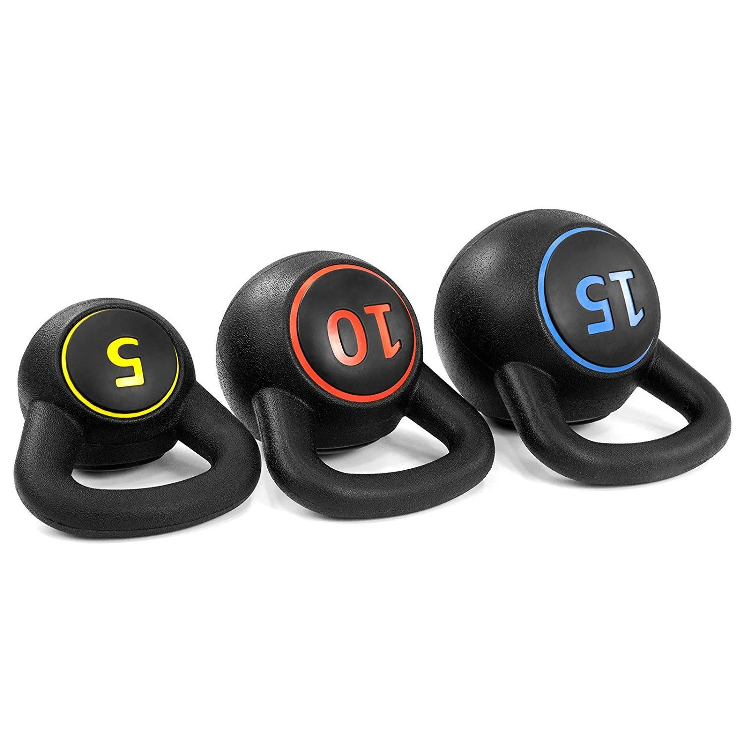 Professional Grade Kettlebell Set – 5lb to 15lb Competition Weights