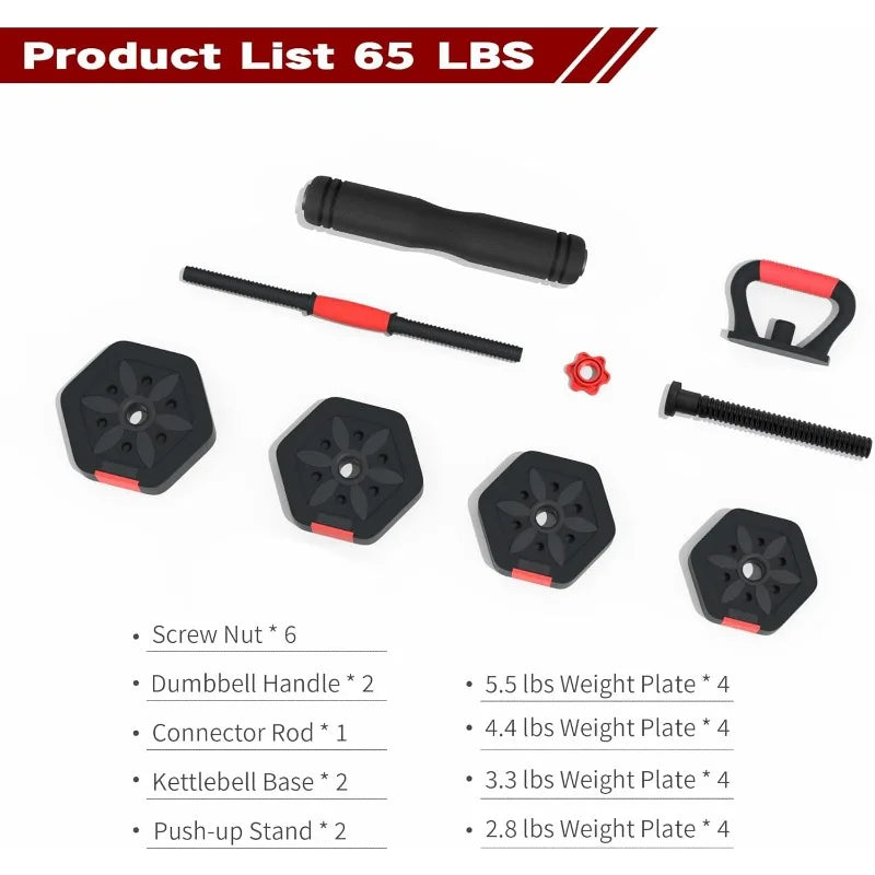 VIVITORY Adjustable Dumbbell Set – Non-Rolling Free Weights