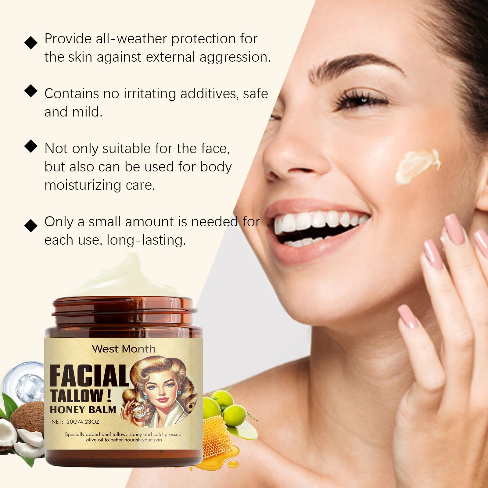 Beef Tallow Moisturizing & Firming Face Cream