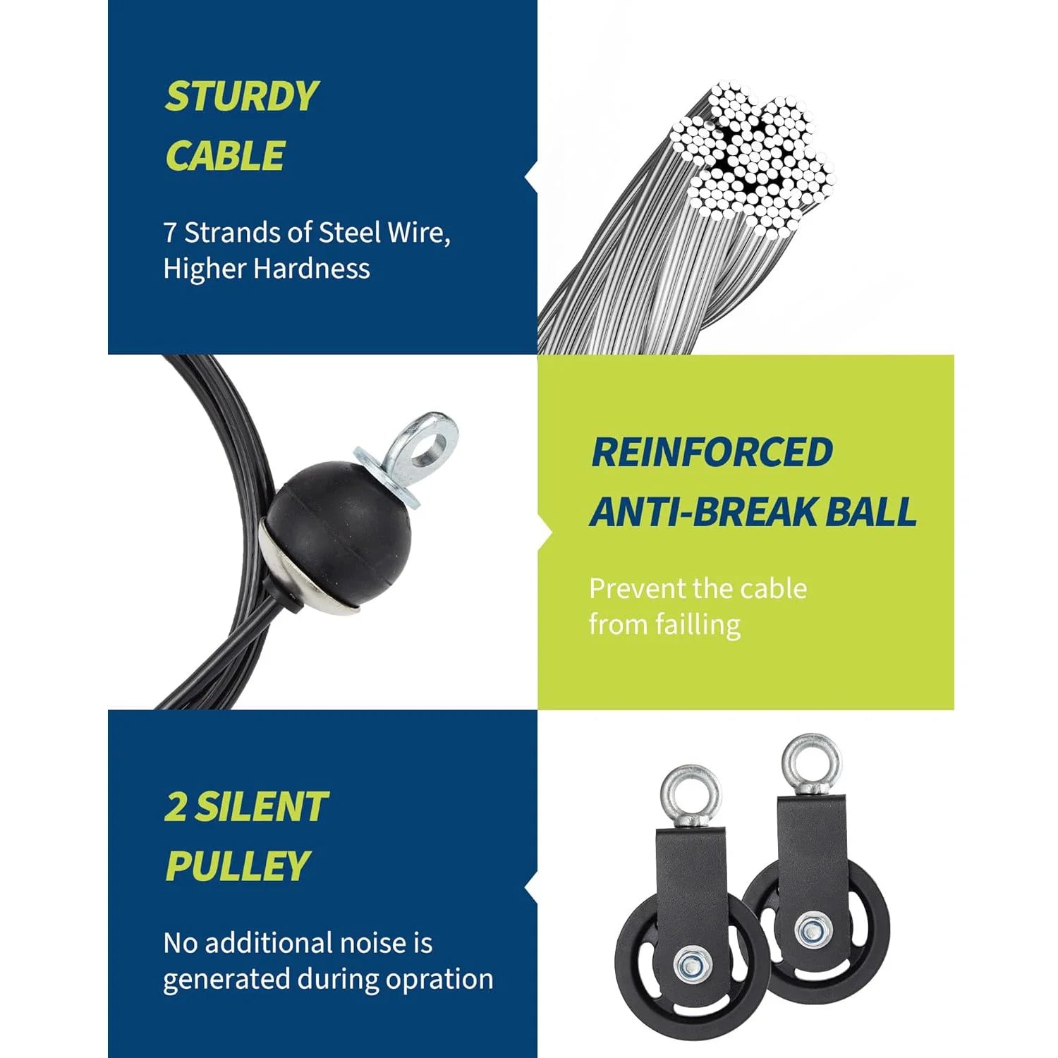 Home Gym Pulley System with Cable Attachments