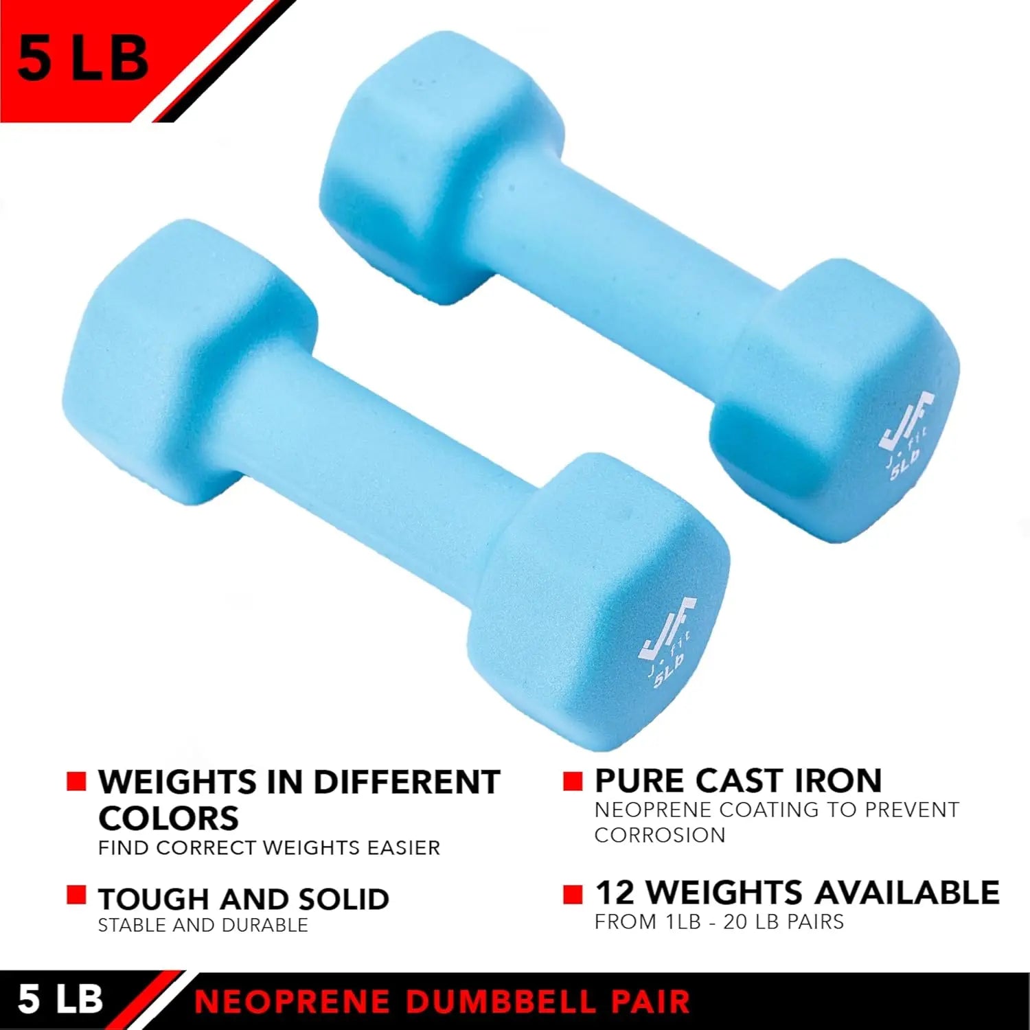 Neoprene Dumbbell, 5 lbs (Pair)