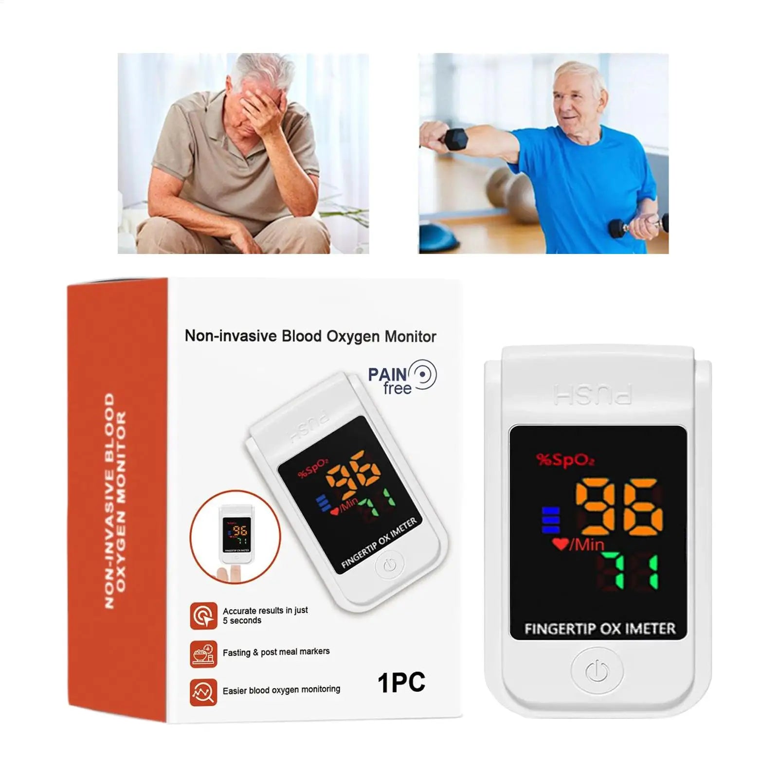 Portable Fingertip Pulse Oximeter Device