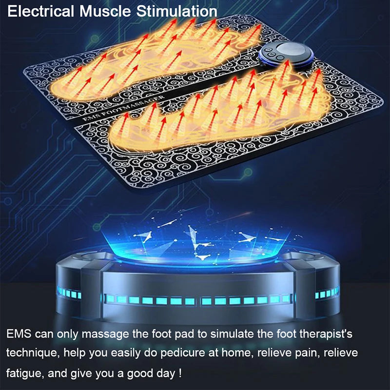 Remote EMS Foot Massager Pad – Portable Electric Circulation & Pain Relief Mat