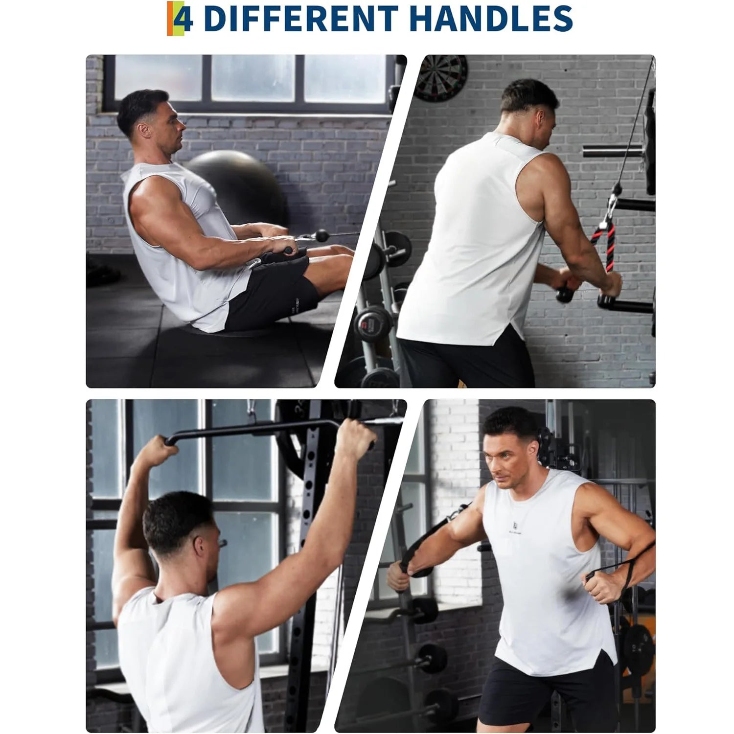 Home Gym Pulley System with Cable Attachments