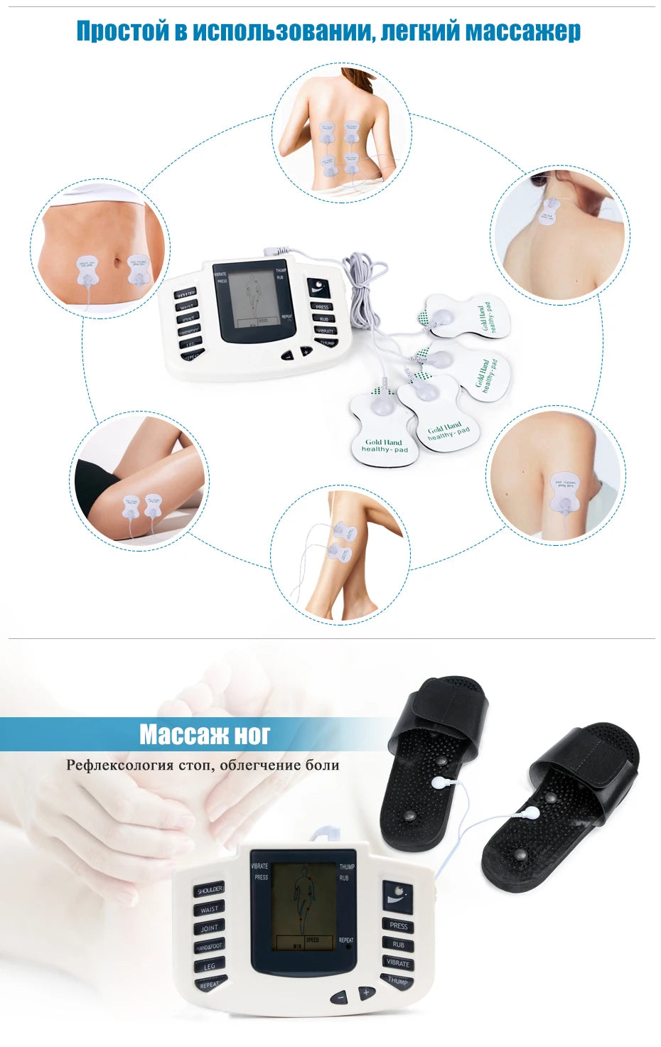 Full Body TENS Muscle Electrostimulator – 16-Pad Digital Meridian EMS Massager Set
