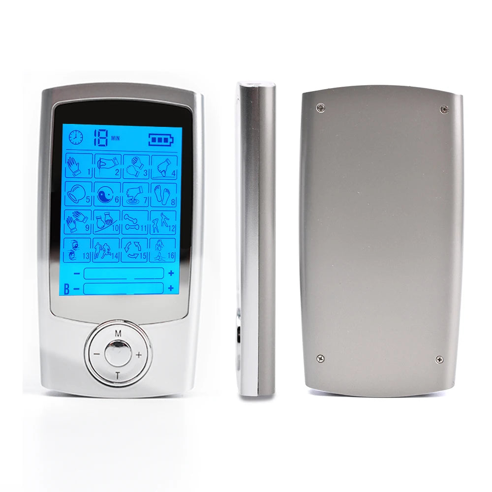 TENS & EMS Muscle Stimulator – 16-Mode Dual Channel Pulse Therapy Device