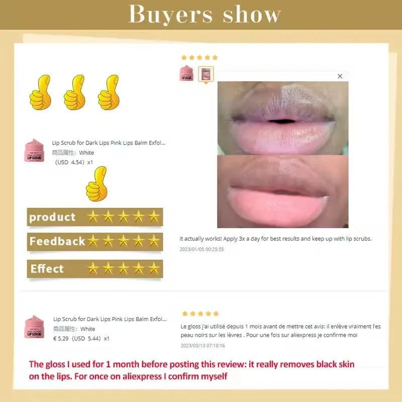 Korean Pink Lip Scrub – Exfoliating & Brightening Lip Care