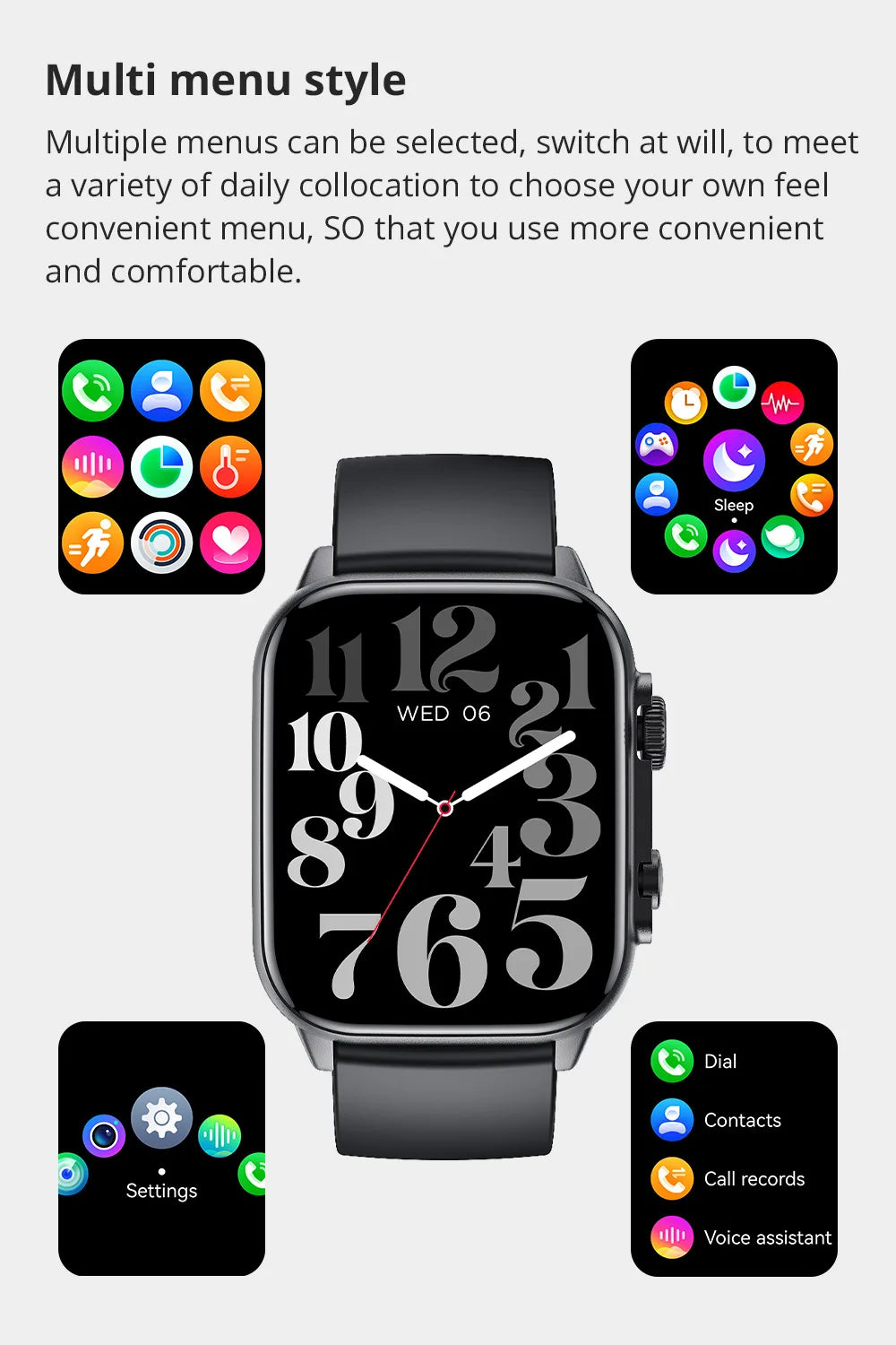 C81 Sports Smartwatch 2.0" AMOLED Bluetooth Call