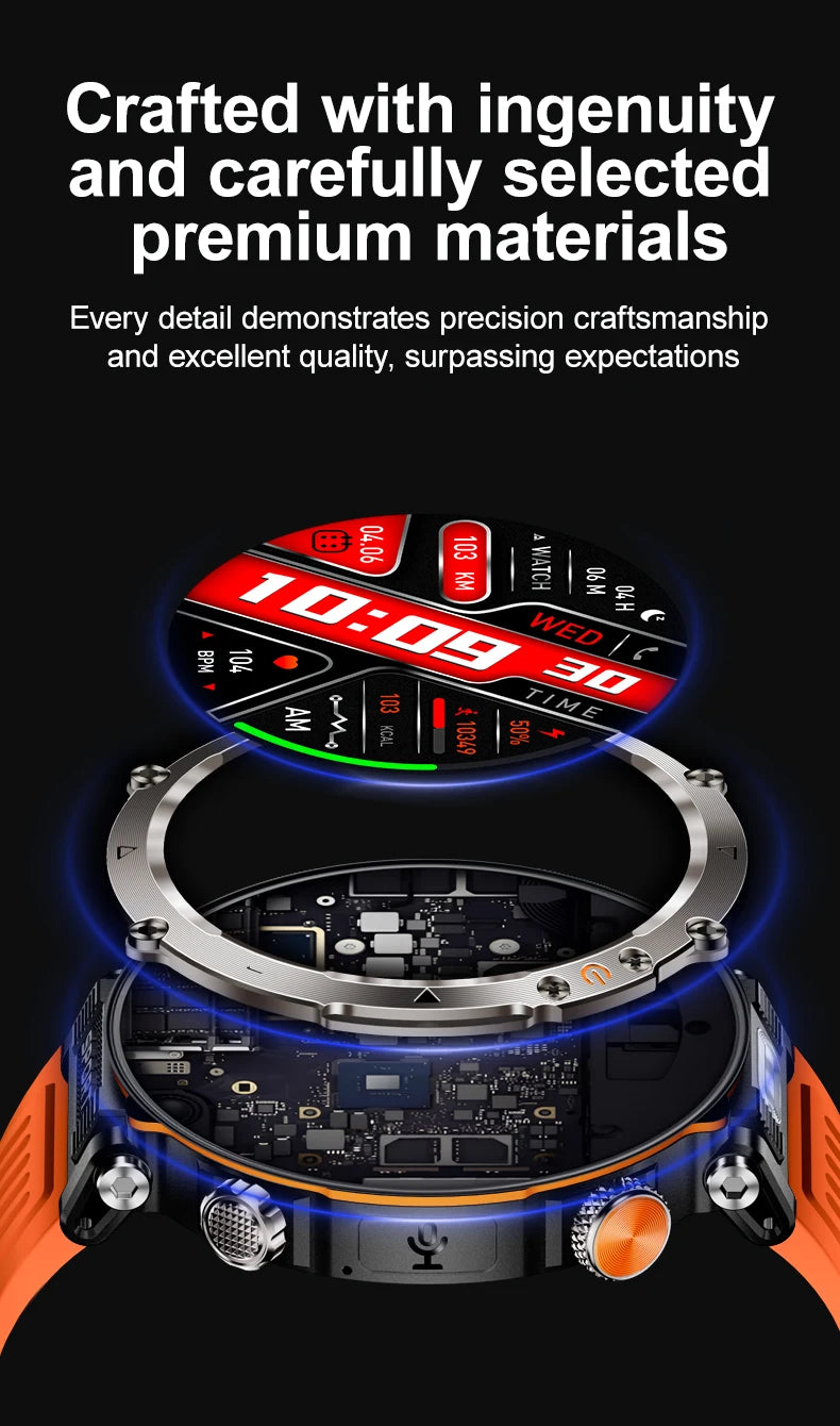 5ATM Outdoor Smartwatch GPS Compass 600mAh