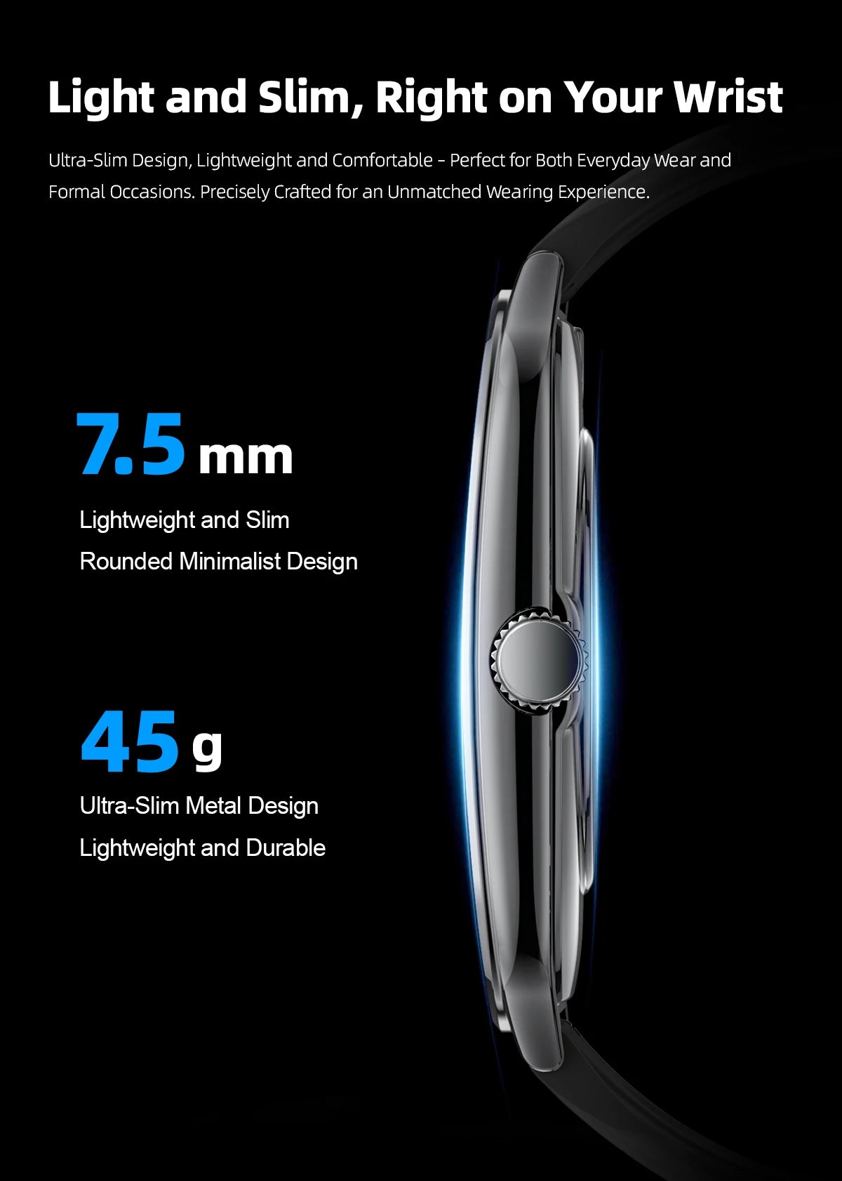 Ultra-Thin 1.96" AMOLED Smartwatch with Call Reminder