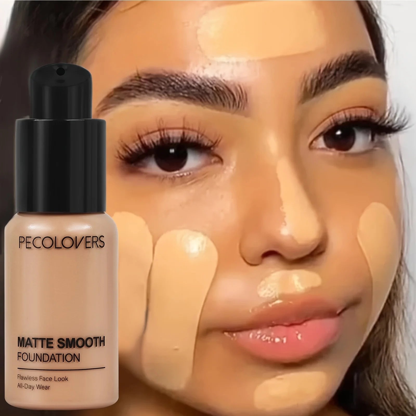 PECOLOVERS Matte Liquid Foundation – Full Coverage & Oil Control