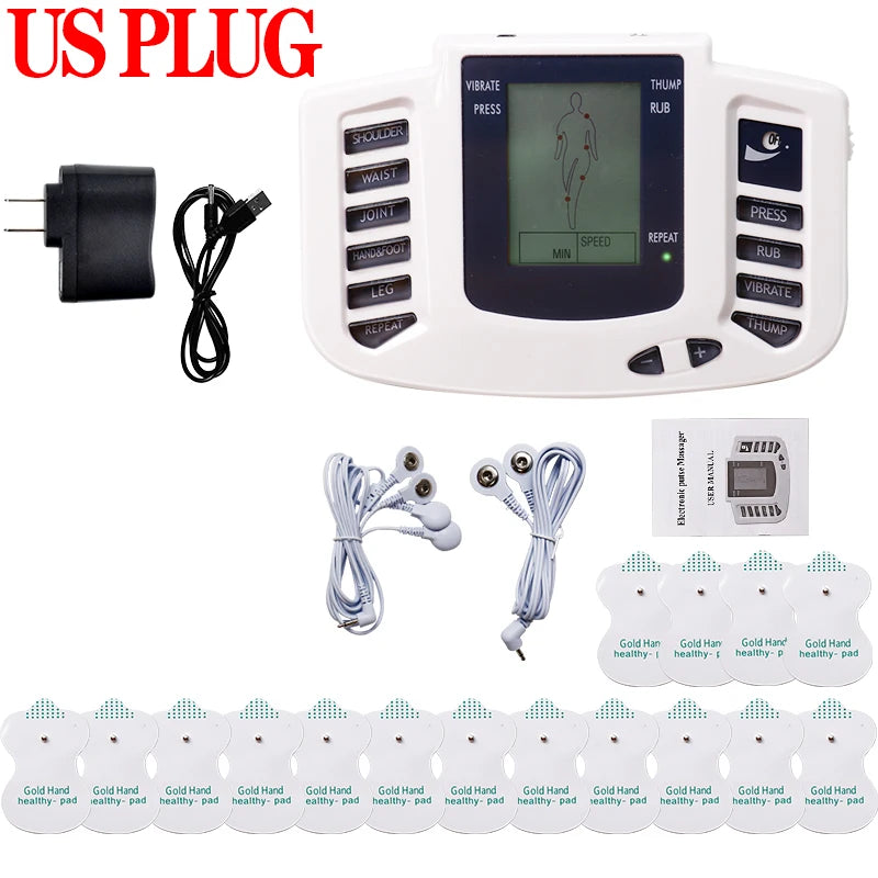EMS & TENS 16-Pad Massage Machine – 10-Level Acupuncture Therapy Device