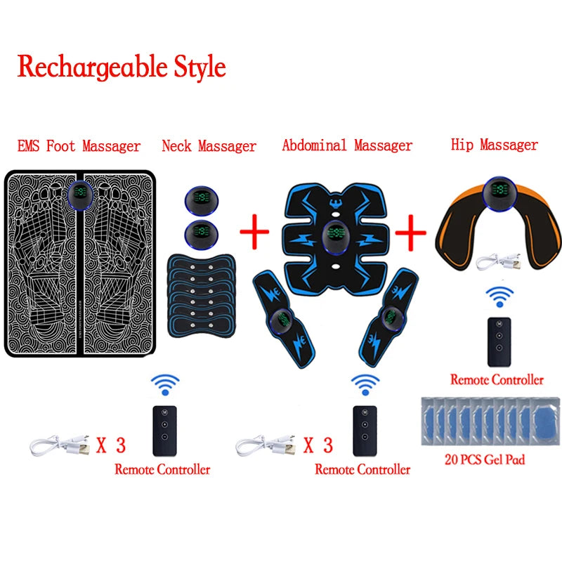 Remote EMS Foot Massager Pad – Portable Electric Circulation & Pain Relief Mat