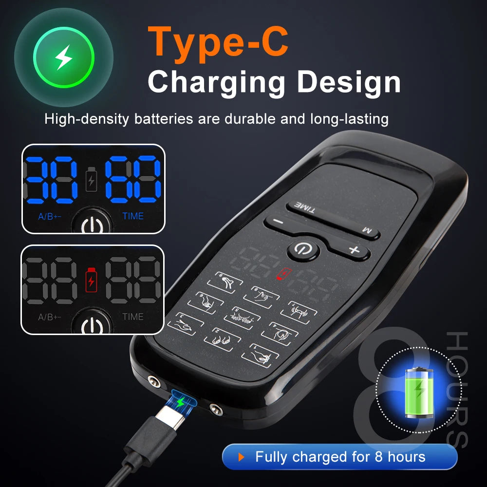 TENS & EMS Physiotherapy Machine – Digital Acupuncture Slimming Massager