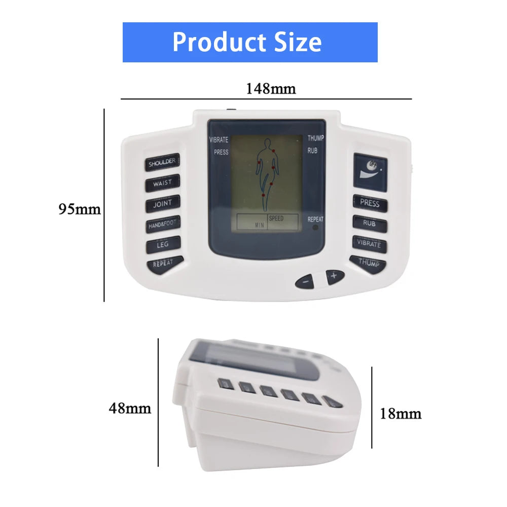 EMS & TENS 16-Pad Massage Machine – 10-Level Acupuncture Therapy Device