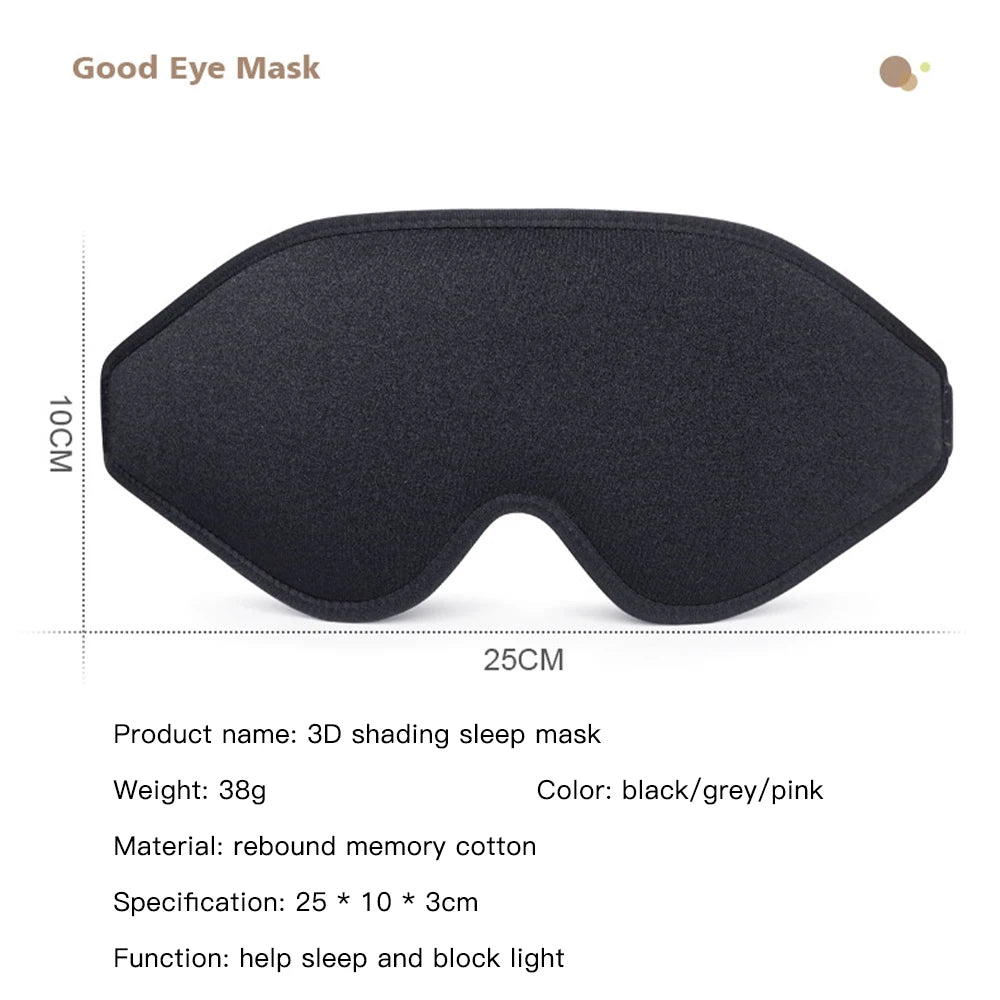 3D Memory Foam Sleep Mask Light Blockout